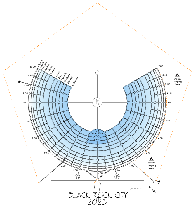 A map of Black Rock City 2025