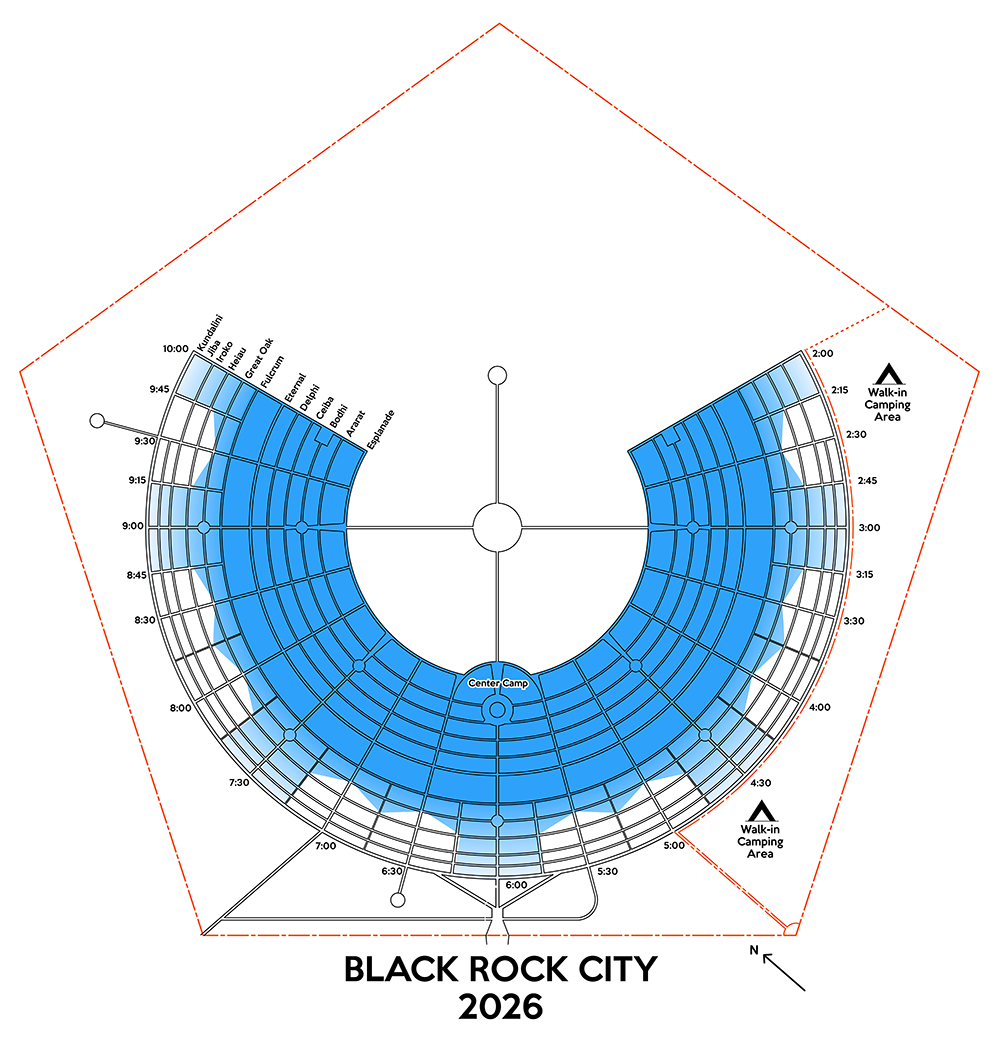 The official map of Black Rock City 2026